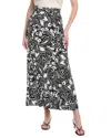 Vince Camuto Floral Print A-line Skirt In Black