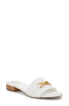 Vince Camuto Maxine Slide Sandal In Bianco Soft Grain Nappa