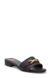 Vince Camuto Maxine Slide Sandal In Black Super Fine Raffia