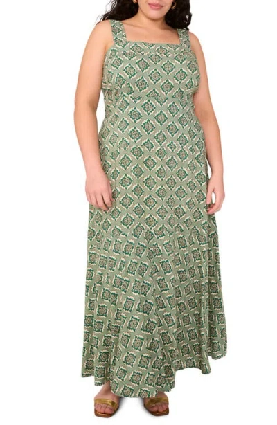 Vince Camuto Medallion Print Wide Strap Maxi Dress