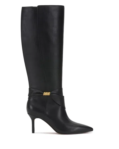 Vince Camuto Meezo Extra Wide Calf Knee High Boot In Black Leather