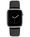 Vince Camuto Men's Black Premium Leather Band Compatible With 42mm, 44mm, 45mm, Ultra, Ultra2 Apple Watch In Black