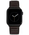 Vince Camuto Men's Black Stitched Pattern Premium Leather Band Compatible With 42/44/45/ultra/ultra 2 Apple Watch In Black