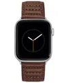 Vince Camuto Men's Brown Stitched Pattern Premium Leather Band Compatible With 42/44/45/ultra/ultra 2 Apple Watch In Brown