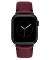 Vince Camuto Men's Burgundy Premium Leather Band Compatible With 42mm, 44mm, 45mm, Ultra, Ultra2 Apple Watch In Burgundy
