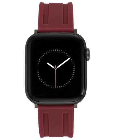 Vince Camuto Men's Burgundy Premium Silicone Band Compatible With 42/44/45/ultra/ultra 2 Apple Watch In Dark Purple