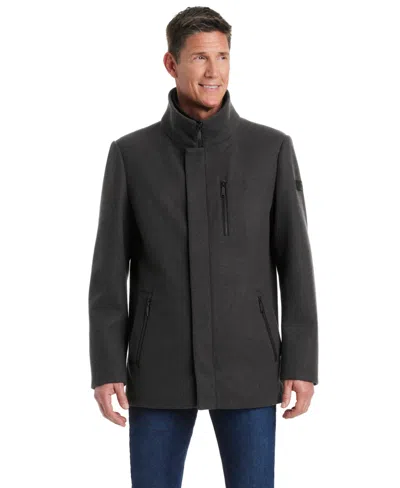 Vince Camuto Men's Funnel Neck Wool Blend Car Coat In Gray