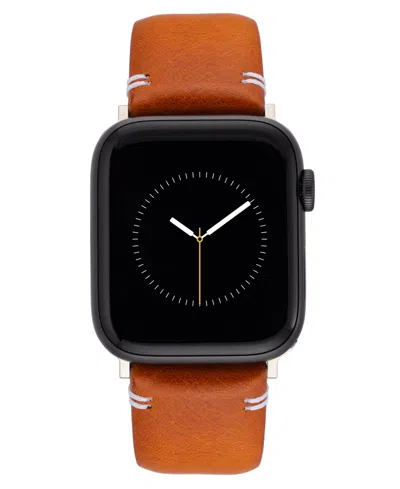 Vince Camuto Men's Honey Brown Smooth Leather Band Compatible With 42/44/45/ultra/ultra 2 Apple Watch