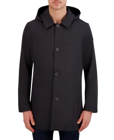 Vince Camuto Men's Rain Tek Transitional Coat With Removable Hood In Black