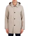 Vince Camuto Men's Rain Tek Transitional Coat With Removable Hood In Cement