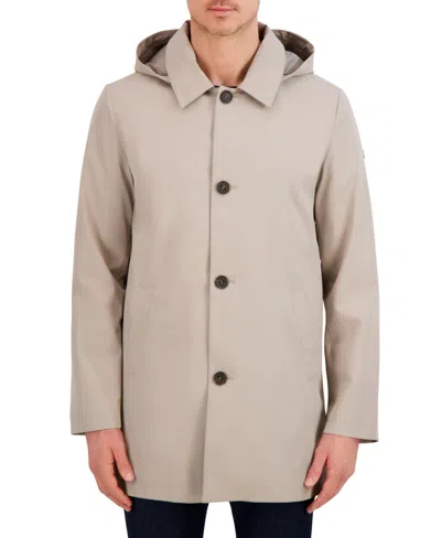 Vince Camuto Men's Rain Tek Transitional Coat With Removable Hood In Cement