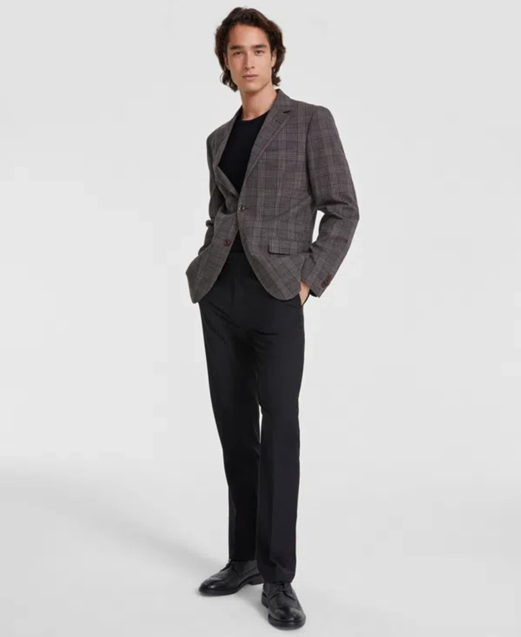 Vince Camuto Men's Slim-fit Pattern Sport Coat In Brown Plaid | ModeSens