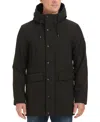 Vince Camuto Men's Softshell Rain Coat With A Hood In Black