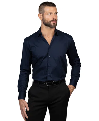 Vince Camuto Men's Solid Slim-fit Dress Shirt In Blue
