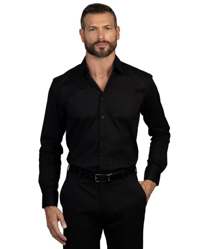 Vince Camuto Men's Solid Slim-fit Dress Shirt In Black