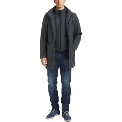 Vince Camuto Mens Layered Polyester Overcoat