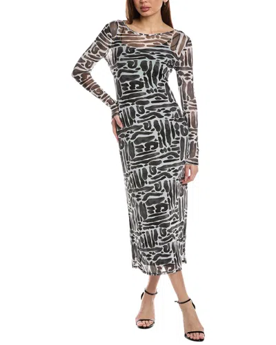 Vince Camuto Mesh Midi Dress In Black