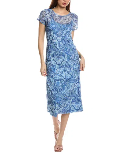 Vince Camuto Mesh Midi Dress In Blue
