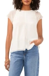 VINCE CAMUTO MESH OVERLAY GEORGETTE TOP