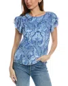 Vince Camuto Mesh Top Blouse In Blue