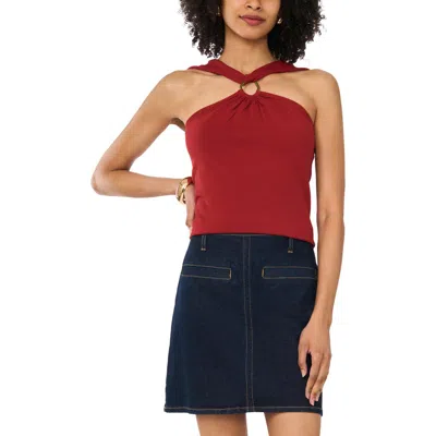 Vince Camuto Metal Ring Detail Knit Tank In Red