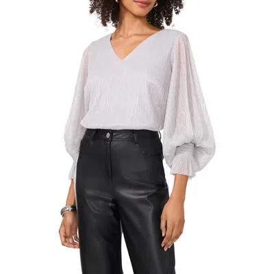 Vince Camuto Metallic Blouson V-neck Top