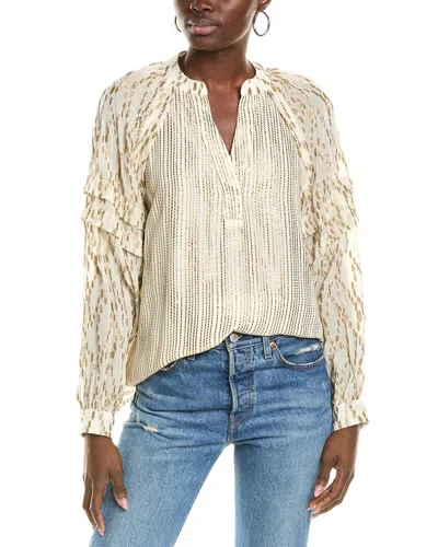 Vince Camuto Metallic Clip Blouse In White