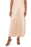 Vince Camuto Metallic Dot Bias Satin Maxi Skirt In Neutral