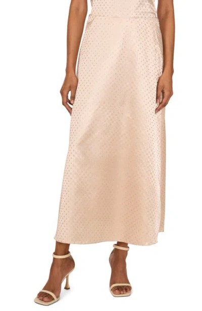 Vince Camuto Metallic Dot Bias Satin Maxi Skirt In Solar Glow