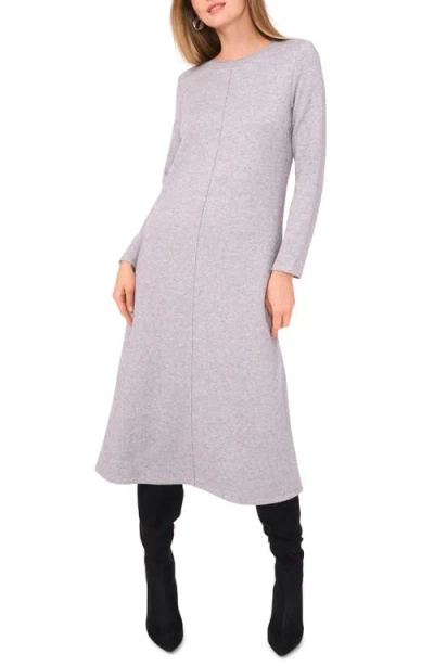 VINCE CAMUTO VINCE CAMUTO METALLIC EXPOSED CENTER SEAM LONG SLEEVE MIDI SWEATER DRESS