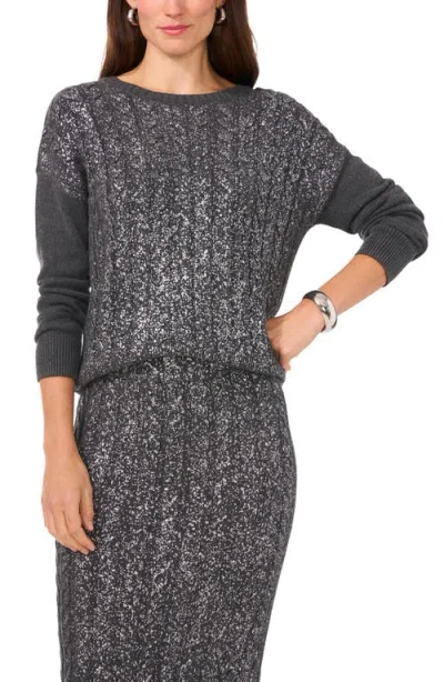 VINCE CAMUTO VINCE CAMUTO METALLIC FOIL CABLE SWEATER