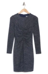 Vince Camuto Metallic Knit Long Sleeve Dress In Navy