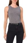 Vince Camuto Metallic Knit Tank In Silver
