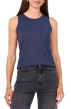 Vince Camuto Metallic Knit Tank In Vintage Blue