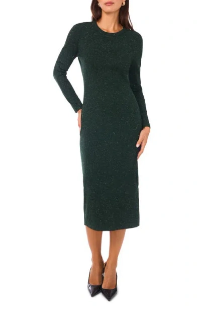 Vince Camuto Metallic Long Sleeve Sheath Dress In Green