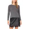 Vince Camuto Ribbed Melange Sweater In Gray
