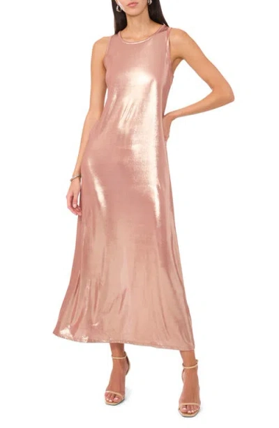 Vince Camuto Metallic Maxi Dress In Rose Clay