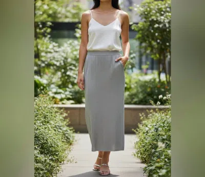 Vince Camuto Metallic Maxi Skirt In Silver In Multi