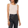 Vince Camuto Metallic Rib Sleeveless Sweater In Sweet Champagne
