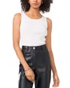 Vince Camuto Metallic Rib Sleeveless Sweater In Sweet Ivory