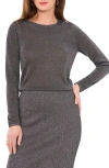 Vince Camuto Metallic Scoop Neck Sweater In Black