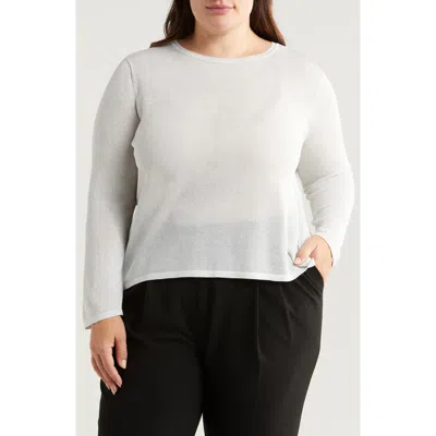 Vince Camuto Metallic Scoop Neck Sweater In Ivory