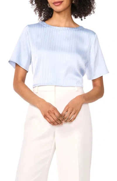 Vince Camuto Metallic Stripe Satin Top In Frozen