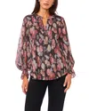 Vince Camuto Metallic Threaded Balloon Sleeve Top In Pink