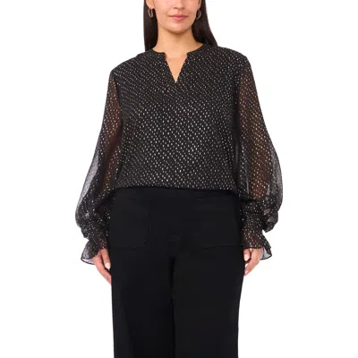 Vince Camuto Metallic Top In Black