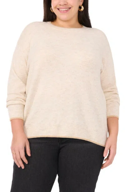 Vince Camuto Metallic Trim Relaxed Fit Sweater In Neutral