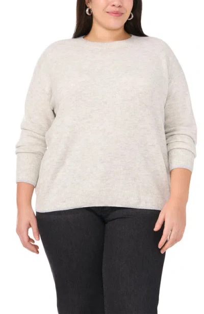 Vince Camuto Metallic Trim Relaxed Fit Sweater In Silver Hthr