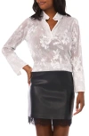 Vince Camuto Metallic Tunic Top In White