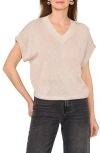 Vince Camuto Lurex V Neck Dolman Sleeve Sweater In Ivory Glow