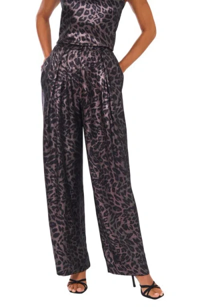 Vince Camuto Metallic Wide Leg Pants In Animal Print